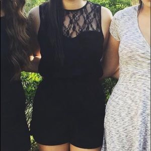 Forever 21 black lace romper